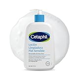 Cetaphil Loción Limpiadora Piel Sensible y Seca, Facial y Corporal Suave con Niacinamida y Pantenol, Remueve Maquillaje e...