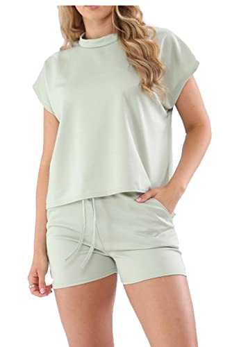 Ensemble d'été décontracté haut et short menthe anti-chaleur taille 46-48