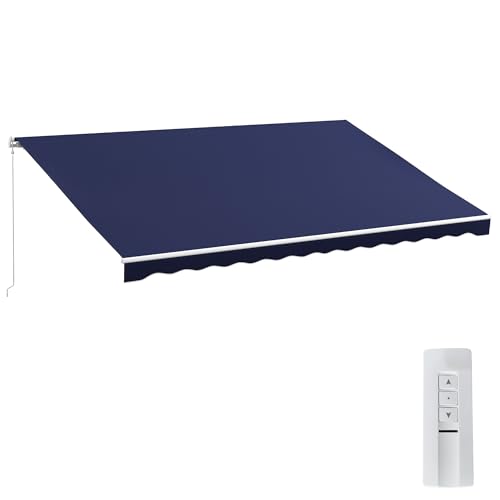 Outsunny 16' x 10' Electric Awning, Retractable Awning, UV Protection Sun Shade Shelter with...