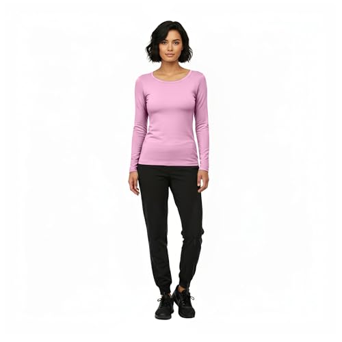 Image of Natural Uniforms Women's Long Sleeve Underscrub T-Shirt - Cotton Blend Scrub Base Layer for Nurses & Medical Professionals