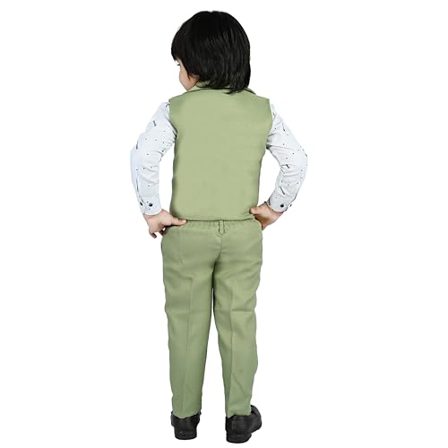 Image of Kids Ethnic Suit Set I 3 Piece Party Suit for Boys | Kids Suit Set Shirt, Pant & Waistcoat I Birthday Boys Party Dress