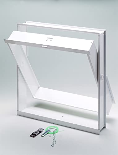 Ventana/Marco abatible y basculante para 4 bloques de vidrio de cm 24x24x8 | Unidad de venta 1 Ventana por 4 bloques de vidrio