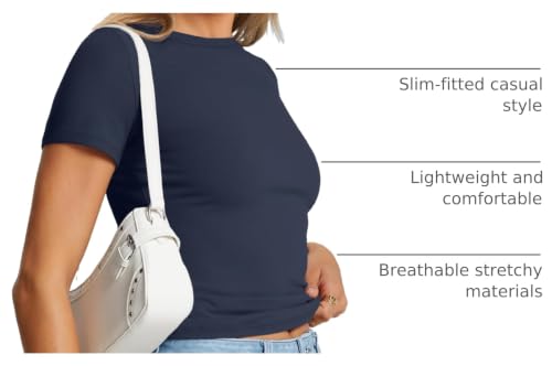 Image of Trendy Queen Womens Fitted Short Sleeve Shirt Buttery Soft Top Stretchy Tee