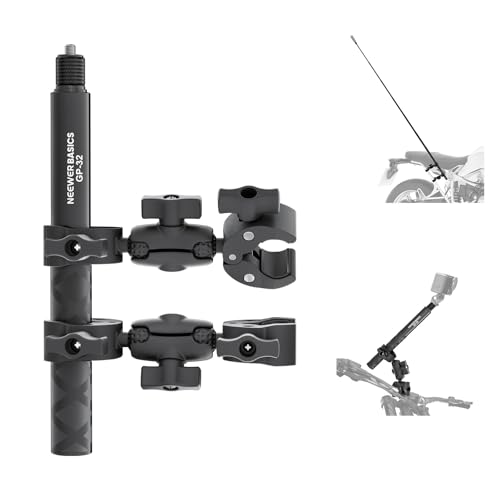 NEEWER Basics Motorcycle Bike Mount Accessories Kit Invisible Selfie Stick Bicycle Handlebar Clamp Holder Compatible with Insta360 DJI OSMO 360 Pocket 3 Action Cameras for POV Video Recording GP-32