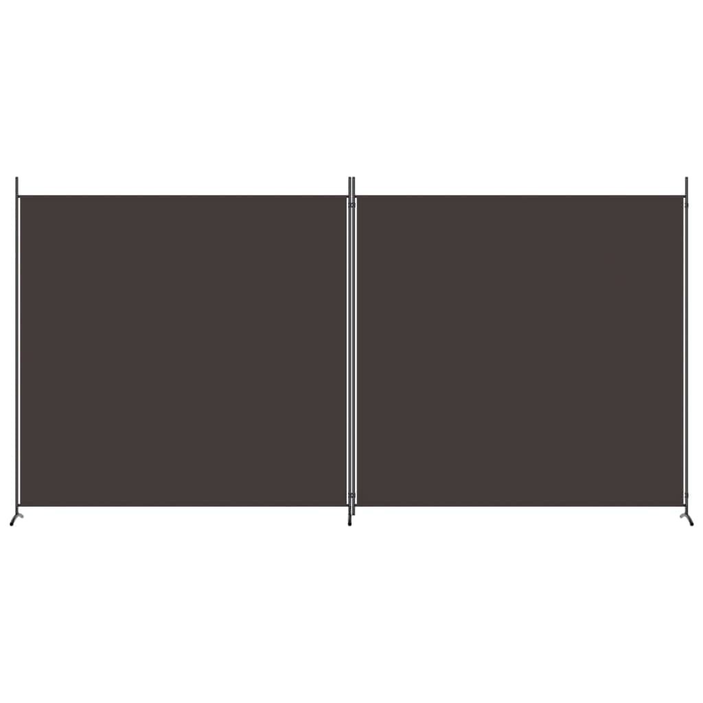 Diviseur De Pièce 2 Panneaux Marron 348x180cm - Paravent Séparateur D'Espace En Tissu