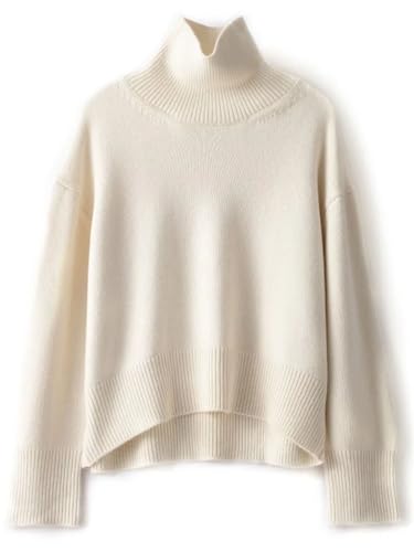 Autumn and Winter Thick Cashmere Sweater Women High Neck Pullover Sweater Warm Loose Knitted Base Sweater Jacket Tops4