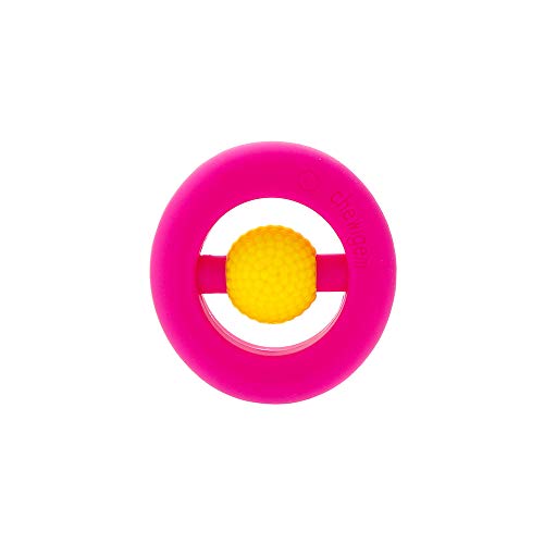 Pocket Sized Hand Fidget or Stimming Toy, Chewable, Non Toxic, Washable, Discreet Handheld Chewing and stimming Aid - (Pink & Yellow)