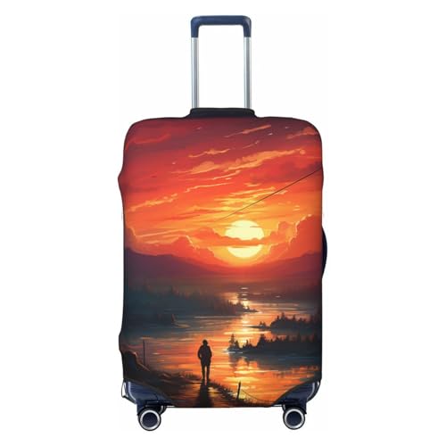 Sunset Art Travel Luggage Cover Elastic Washable Suitcase Cover Protector Fashion Stretch Baggage Covers Dustproof Suitcase Sleeve Fits 18-32 inch luggage Large