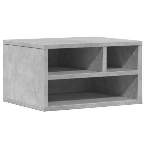 vidaXL Soporte Impresora Madera ingeniería Gris hormigón 40x32x22,5 cm, Mesa de Impresora, Mesa de Impresora de computadora, Soporte de Impresora con Almacenamiento