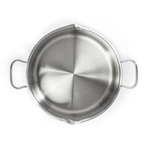 T-Fal 24cm 4.7L Stainless Steel Stockpot with Glass Lid and Steam Outlet, Silver