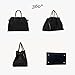 Soft Luxury Suede Satchels Bags for Women,Fashion Vintage Top-Handle Tote Bags,Large Capacity Casual Hobo Bag (Black)