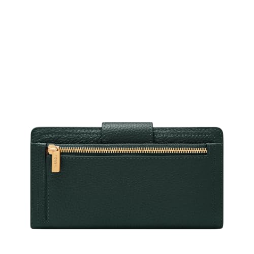 Image of Fossil Women's Logan Leather Wallet RFID Blocking Tab Clutch