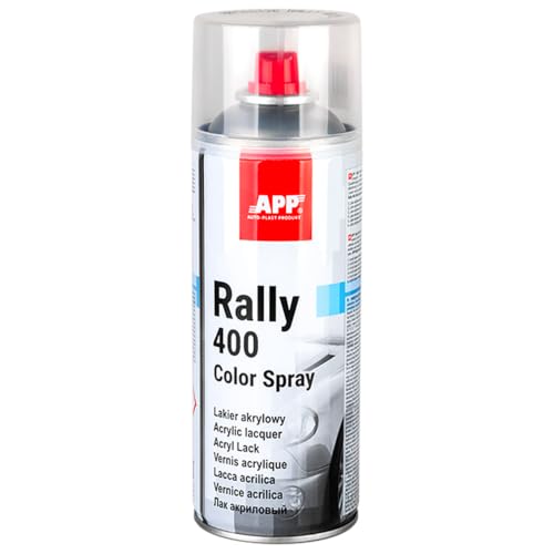 APP Rally 400 Color Spray - Vernis transparent | Bombe peinture incolore brillant | Bombe vernis brillant pour toutes les surfaces avec une haute couverture |...
