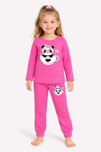 Image of TS LAVI TAVI Cotton Clothing Set for Girls Dress Full Sleeve T-shirt Top and Pyjama (Pack of 3)