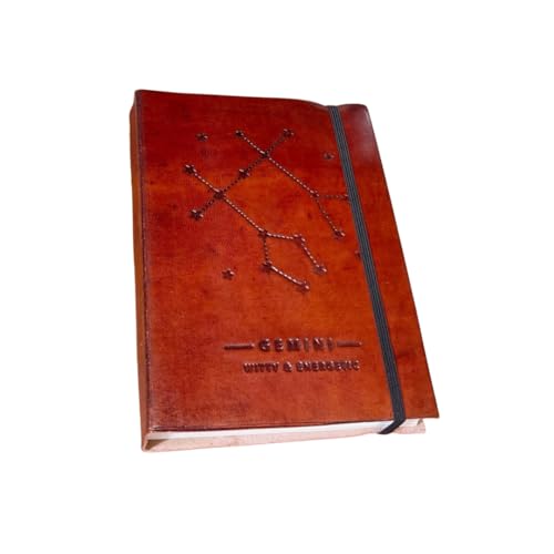Soothi Zodiac Handmade Antique Leather Journal – Vintage Refillable Writing Diary,...