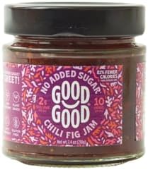 GOOD GOOD Chili Fig Jam - No Added Sugar, Low Calorie, Keto & Diabetic Friendly - 7.4oz Jar