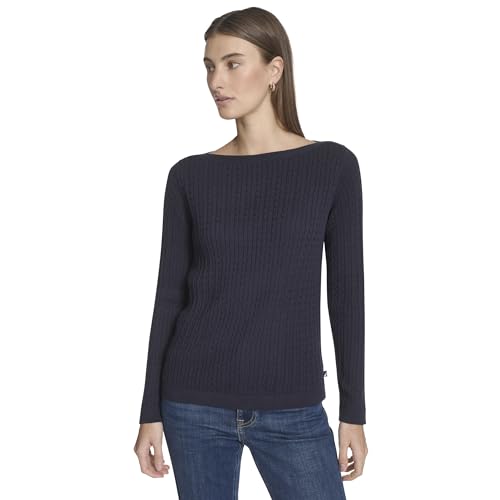 Image of Nautica Women's Long Sleeve Cable Boatneck Sweater