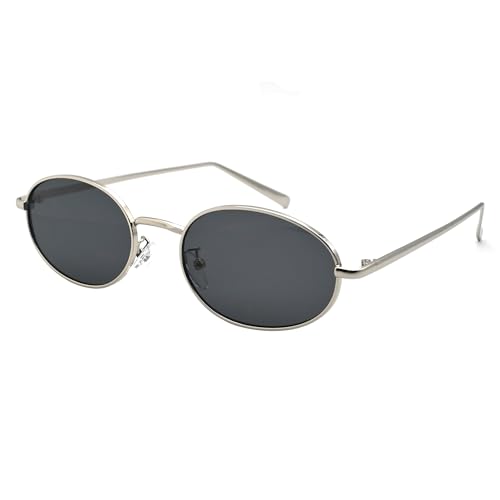 Image of Retro Oval Sunglasses for Women Men Trendy Gold Sun Glasses Vintage Metal Frame Shades