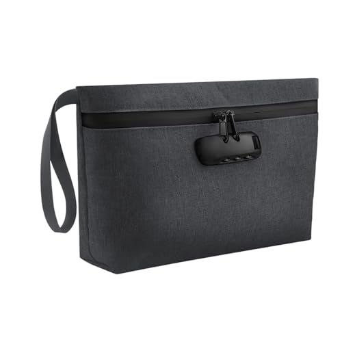 RHBTH Borsa antiodore con lucchetto a combinazione, 32 x 19 cm, sicura e impermeabile, fodera in...