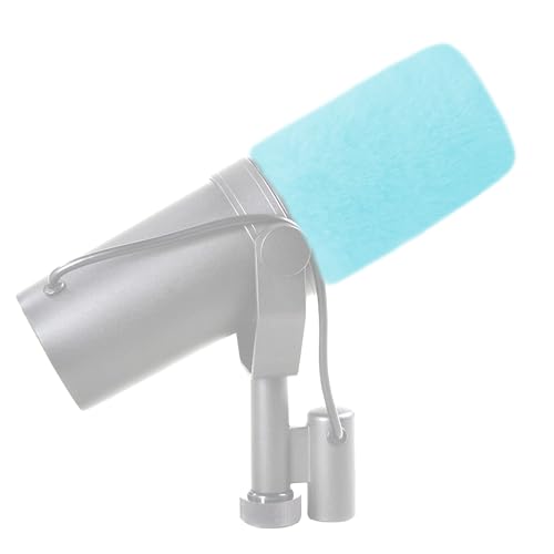 LEFXMOPHY SM7B Pop Filter for Shure SM7B SM7dB Vocal Microphone Replacement Windscreen, Greenish Blue Furry Wind Muff Deadcat Cover