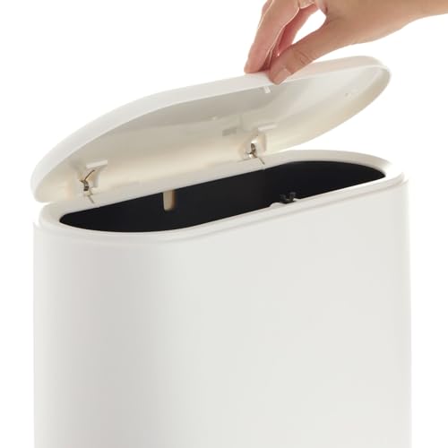 Bote de Basura para Baño Juvale 12L Blanco con Tapa miniatura 6