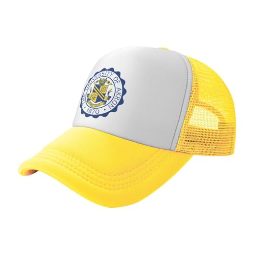 Oicvrct University of Akron Zips Trucker Hats Adjustable Comfortable Mesh Shade Baseball Cap Yellow