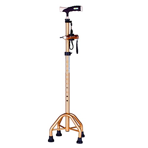 Canne de marche avec lumière LED et embout 4 pieds sécurisé