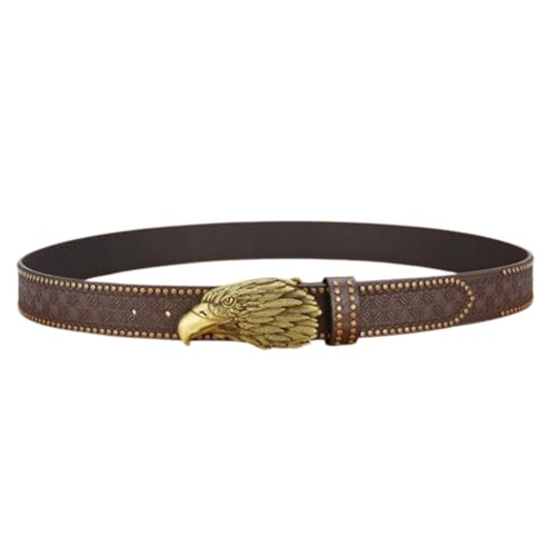 Men's Ratchet Dress Belt With Engraved Gold V-Dragon Retro Design Automatic Buckle - Multi Color2