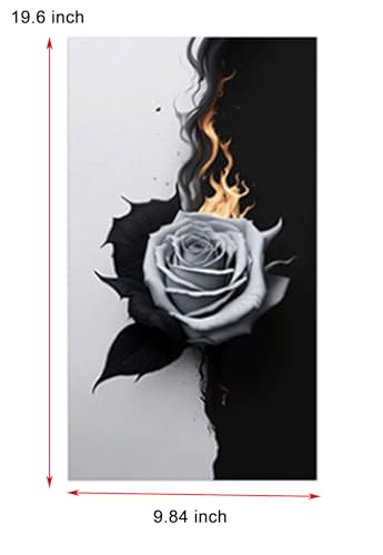 Image of 2pcs /1set Car B Pillar Sticker Decal Upgraded Vinyl Car Decals Body Side Stickers,Wolf Lions Rose Tigers Graphics Scratch Cover Large Sticker for Car Auto Van SUVs Trucks 19.6'' (White Black Rose 1)