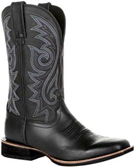 Botas Vaqueras de Hombre Punta Cuadrada Bordada Botas de Caballer...