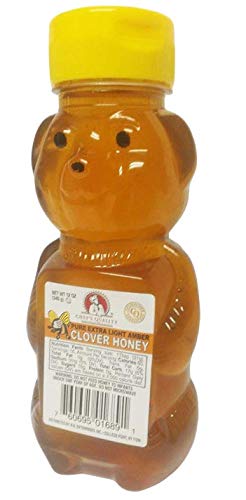 Pure Extra Light Amber Clover Honey Bear - Plastic Dispenser - 12 ounces (2 Pack)