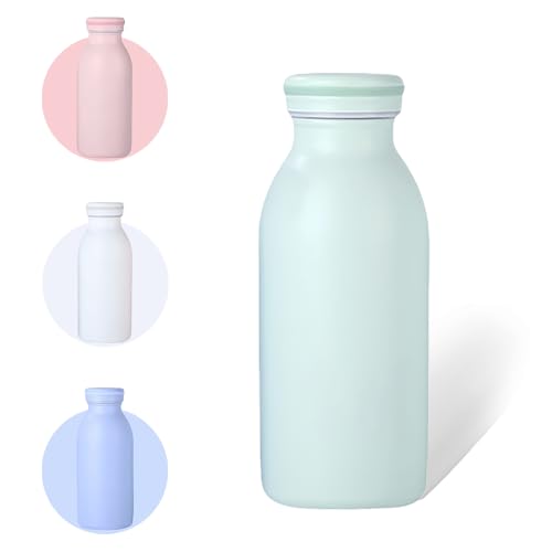 AMFUN Botella Térmica Aislada, 350ML Verde Menta Botella de Acero Inoxidable, Botella Térmica a Prueba de Fugas, para Agua Potable Fría y Caliente Café Leche