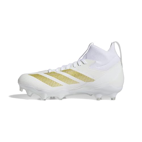 Adidas Unisex-Adult Adizero Impact American Football, White/Gold Metallic/White, 10