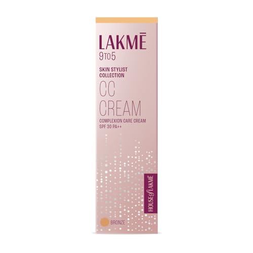 Lakme 9to5 CC Cream with SPF30 PA++ - Bronze |Enriched with 3% Niacinamide | Conceals Dark Spots| Brightens Skin |Lightweight Moisturizer + Foundation |30 g - Image 4