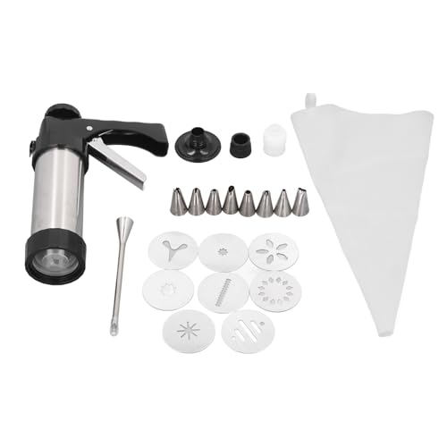 ANKROYU Kit de prensa de galletas multifuncional de acero inoxidable para hacer churros, herramienta de prensa de galletas para accesorios para hornear en casa, regalos navideños,