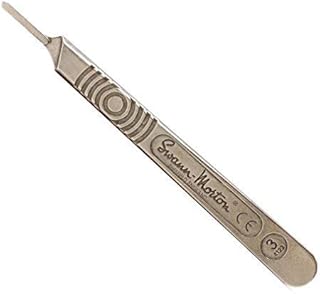 Swann Morton : Scalpel Handle No 3 for blades 10 : 10a : 11 : 12 : 15 : 15a (Original Version) (Original Version) (Solid Stainless Steel)