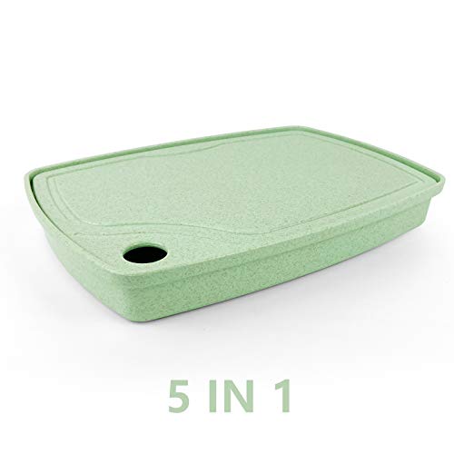 Cartints 5 In1 Camping Cutting Board For Kitchen Plastic Cutting Board Set With Bottle Opener, Peeler, Kitchen Knife, Serving Tray, Cutting Board, Dishwasher Safe #TOP1