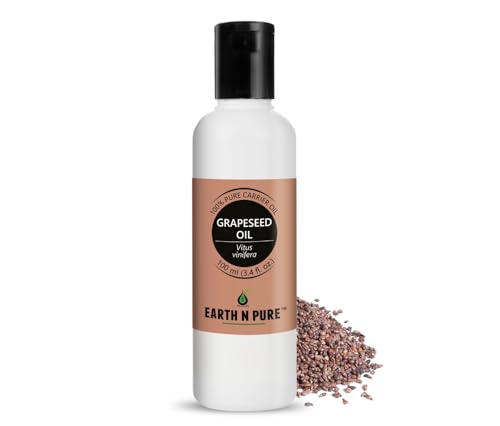 Image of Earth N Pure Grapeseed Oil | 100% Pure & Natural | Cold Pressed Carrier Oil | Lightweight & Fast-Absorbing | For Skin, Hair & Massage | 100ml