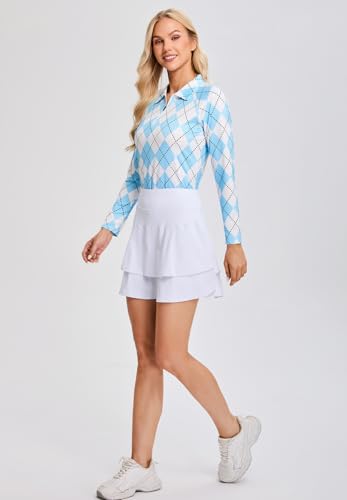 Image of Soneven Women's Golf Shirt Moisture Wicking Long Sleeve Shirt Half Zip Pullover Athletic