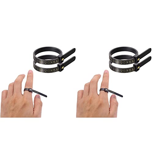 Mauedest 2 x Kit de herramientas para la medición, herramienta de medición del tamaño del dedo con un paño para pulir joyas