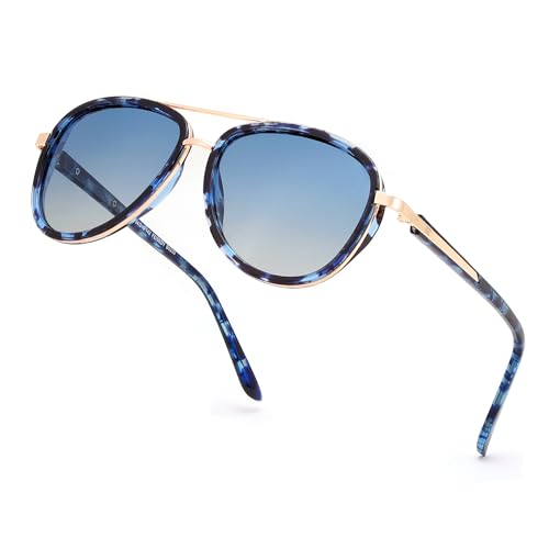 FEISEDY Retro Polarized Aviator Sunglasses for Women Men Vintage Square Sunglass With Classic Style B0259