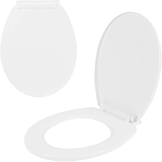 Invero Soft Close Toilet Seat - Slow Close Toilet Replacement Oval Cover Lid Seat with a Classic White Finish - Quick and Easy Installation - Fits Most Standard Sized Toilets (43cm x 36cm)