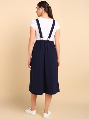 Image of ZELENA Maternity Jersey Skirt for Women with Pockets | 100% Soft Cotton Pregnancy & Postpartum Skirt | Stretchable Maternity Skirt with Detachable Strap for Mothers