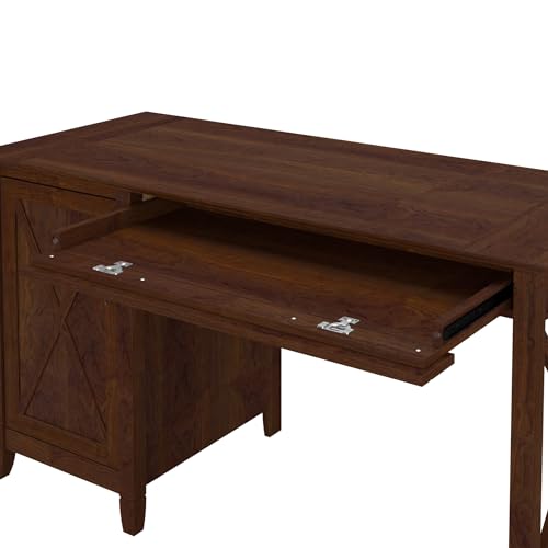 Bush Business Furniture KWD154BC-03 Bush Furniture Key West Computer Desk With Storage | Farmhouse Pc Table For Home Office In Bing Cherry thumb #5