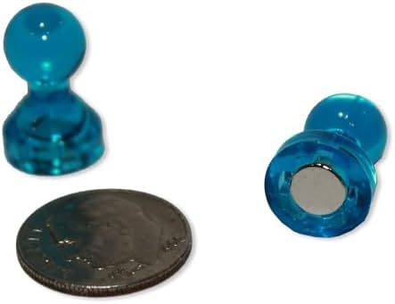 24 Blue Push Pin Magnets - Perfect Magnet Set for Maps, Whiteboards, Calendars and Refrigerators