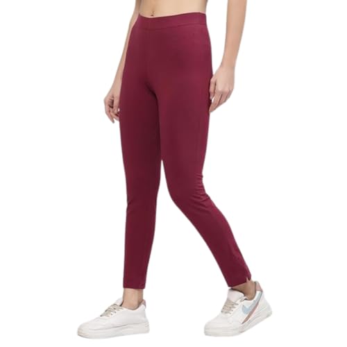 Image of ON&ON Women's Cotton Stretchable Slim Fit Straight Pants Trouser for Casual Wear and Office Wear
