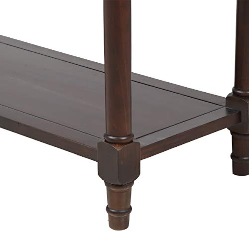 Pine Wood Media Console Table for Entryway Hallway, with Drawers and Shelf, Chestnut - Thumbnail 6