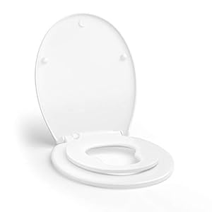 COSTWAY Volwassen kinder Wc-bril, 2-in-1 zindelijkheidstraining zit, kinder wc-bril voor zindelijkheidstraining, Zacht…