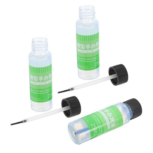 ULDIGI Model Figure Polish 3pcs Air Dry Clay Varnish Shiny Oil Brush Waterproof Crack-Proof for Boys and Girls DIY