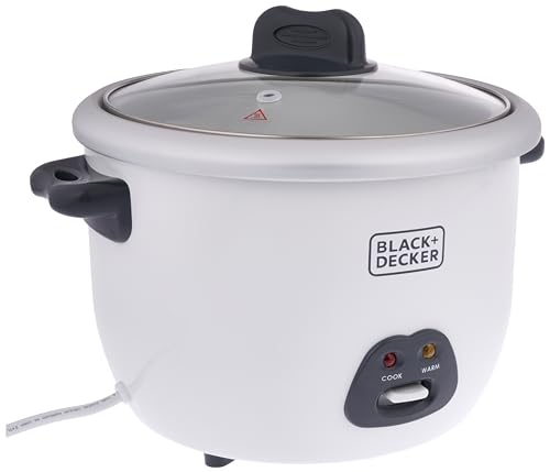 BLACK+DECKER Rice Cooker 1.8L 10-Cup 588-700W Nonstick Bowl Auto Warm Quick Meals Perfect Rice Every Time Practical and Convenient Ideal for Families and Dorms White - RC1850-B5-SP